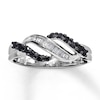 Thumbnail Image 1 of Previously Owned Black & White Diamond Ring 1/3 ct tw Baguette & Round 10K White Gold