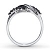 Thumbnail Image 2 of Previously Owned Black & White Diamond Ring 1/3 ct tw Baguette & Round 10K White Gold