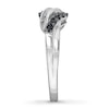 Thumbnail Image 3 of Previously Owned Black & White Diamond Ring 1/3 ct tw Baguette & Round 10K White Gold