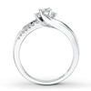 Thumbnail Image 2 of Previously Owned Engagement Ring 1/3 ct tw Princess & Round-cut Diamonds 10K White Gold