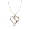 Thumbnail Image 0 of Previously Owned Diamond Heart Necklace 1/4 ct tw Round & Baguette-Cut 10K Yellow Gold 18"