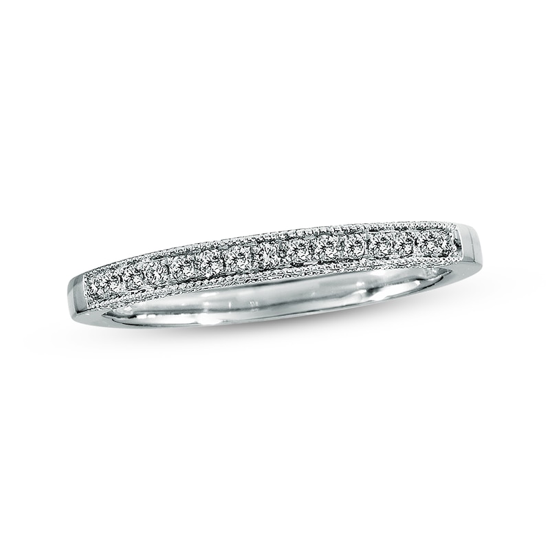 Main Image 1 of Previously Owned Wedding Band 1/8 ct tw Round-cut Diamonds 14K White Gold