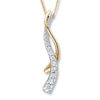 Thumbnail Image 1 of Previously Owned Journey Diamond Necklace 1/2 ct tw Round-cut 14K Two-Tone Gold 18"