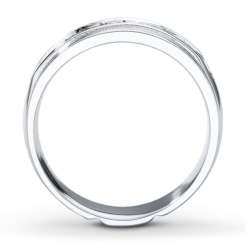 Main Image 2 of Previously Owned Diamond Men's Wedding Band 3/4 ct tw Square-cut 14K White Gold Size 10.25