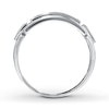 Thumbnail Image 2 of Previously Owned Men's Black Diamond Wedding Band 1/4 ct tw Round-cut 10K White Gold
