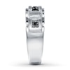Thumbnail Image 3 of Previously Owned Men's Black Diamond Wedding Band 1/4 ct tw Round-cut 10K White Gold