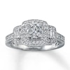 Thumbnail Image 0 of Previously Owned Three-Stone Diamond Ring 2 ct tw Round/Baguette-cut 14K White Gold