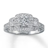Thumbnail Image 1 of Previously Owned Three-Stone Diamond Ring 2 ct tw Round/Baguette-cut 14K White Gold