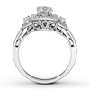 Thumbnail Image 1 of Previously Owned Three-Stone Diamond Ring 2 ct tw Round/Baguette-cut 14K White Gold