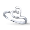 Thumbnail Image 1 of Previously Owned Heart Ring Diamond Accents 10K White Gold