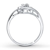 Thumbnail Image 2 of Previously Owned Heart Ring Diamond Accents 10K White Gold