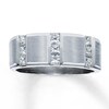 Thumbnail Image 1 of Previously Owned Men's Wedding Band 1 ct tw Square-cut Diamonds 14K White Gold