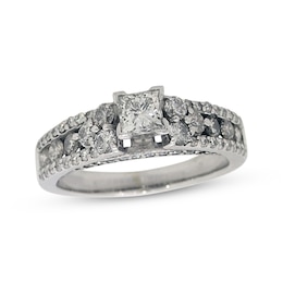 Previously Owned Diamond Engagement Ring 1-1/3 ct tw Princess-Cut 14K White Gold
