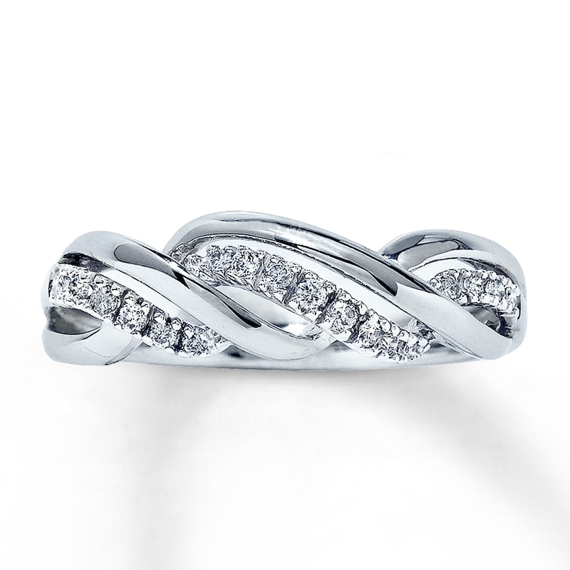 Main Image 1 of Previously Owned Diamond Fashion Ring 1/8 ct tw Round-cut 10K White Gold