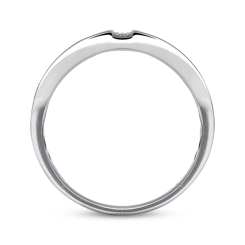 Main Image 3 of Previously Owned Men's 8.5mm Diamond Band 1/3 ct tw Square-cut 14K White Gold