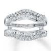 Thumbnail Image 1 of Previously Owned Diamond Enhancer Ring 1/2 ct tw Round & Baguette-cut 14K White Gold