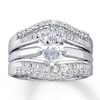 Thumbnail Image 2 of Previously Owned Diamond Enhancer Ring 1/2 ct tw Round & Baguette-cut 14K White Gold