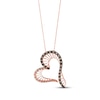 Thumbnail Image 1 of Previously Owned Le Vian Diamond Heart Necklace 3/8 cttw 14K Strawberry Gold 18"