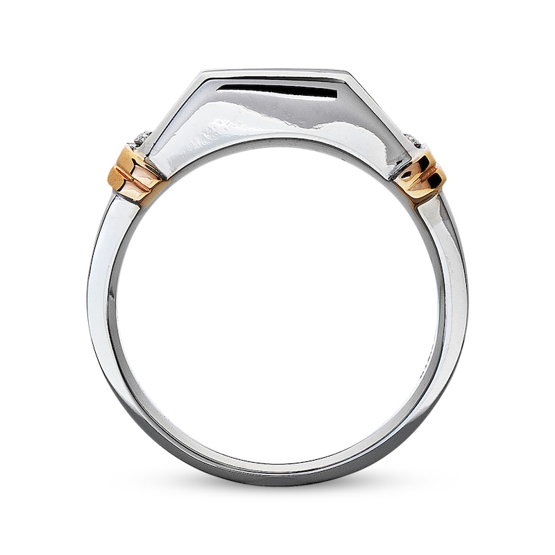 Main Image 3 of Previously Owned Men's Diamond Wedding Band 1 ct tw Round-cut 14K Two-Tone Gold