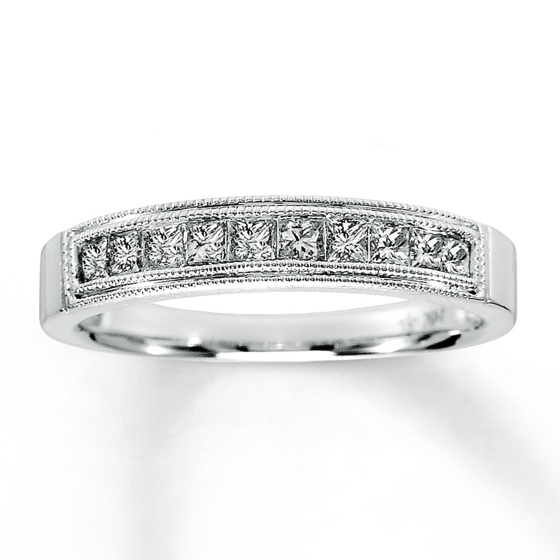 Main Image 1 of Previously Owned Diamond Anniversary Band 3/8 ct tw Princess-cut 14K White Gold