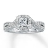 Thumbnail Image 1 of Previously Owned Diamond Engagement Ring 1 ct tw Princess & Round 14K White Gold