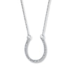 Thumbnail Image 1 of Previously Owned Diamond Necklace 1/10 ct tw Round-Cut 10K White Gold 17.25&quot;
