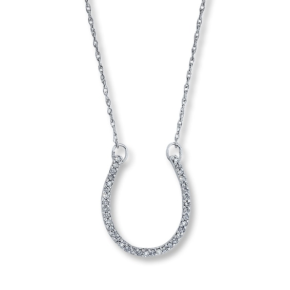 Previously Owned Diamond Necklace 1/10 ct tw Round-Cut 10K White Gold 17.25"