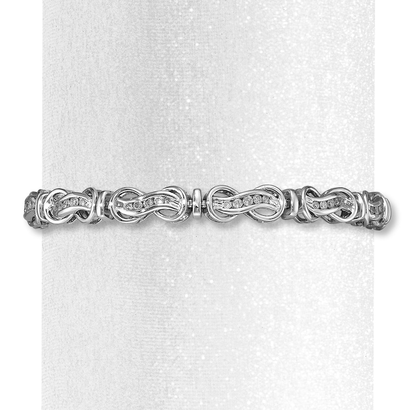 Main Image 1 of Previously Owned Infinity Bracelet 1 ct tw Diamonds Sterling Silver