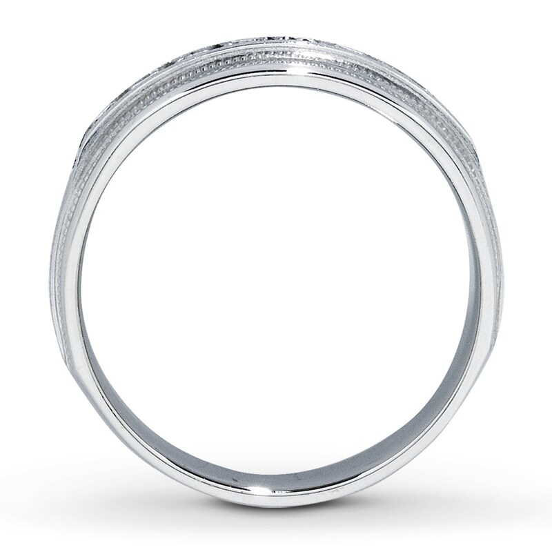 Main Image 2 of Previously Owned Men's Diamond Band 1/2 ct tw Round-cut 14K White Gold