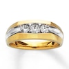 Thumbnail Image 1 of Previously Owned Men's Diamond Wedding Band 1/2 ct tw Round-cut 14K Yellow Gold