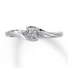 Thumbnail Image 1 of Previously Owned Engagement Ring 1/8 ct tw Princess & Round-cut Diamonds 10K White Gold
