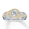 Thumbnail Image 1 of Previously Owned Diamond Engagement Ring 7/8 ct tw Round-cut 14K Two-Tone Gold