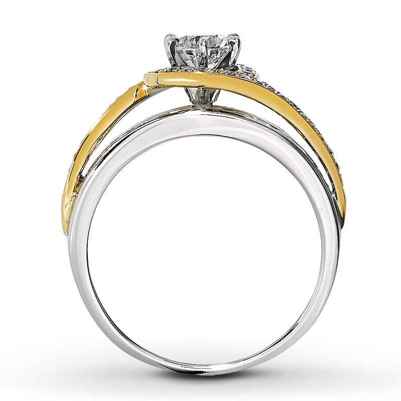 Main Image 2 of Previously Owned Diamond Engagement Ring 7/8 ct tw Round-cut 14K Two-Tone Gold