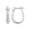 Thumbnail Image 1 of Previously Owned Diamond Hoop Earrings 1/5 ct tw Round-cut Sterling Silver