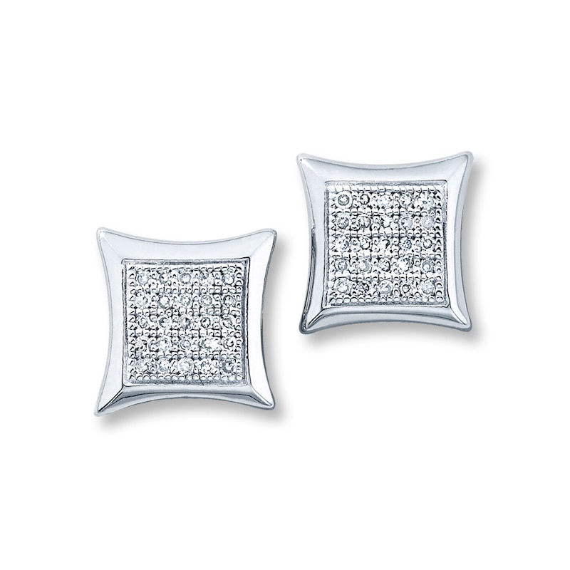 Main Image 2 of Previously Owned Diamond Earrings 1/6 ct tw Round-Cut Sterling Silver