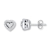 Thumbnail Image 1 of Previously Owned Diamond Heart Earrings 1/4 ct tw Round-cut 10K White Gold