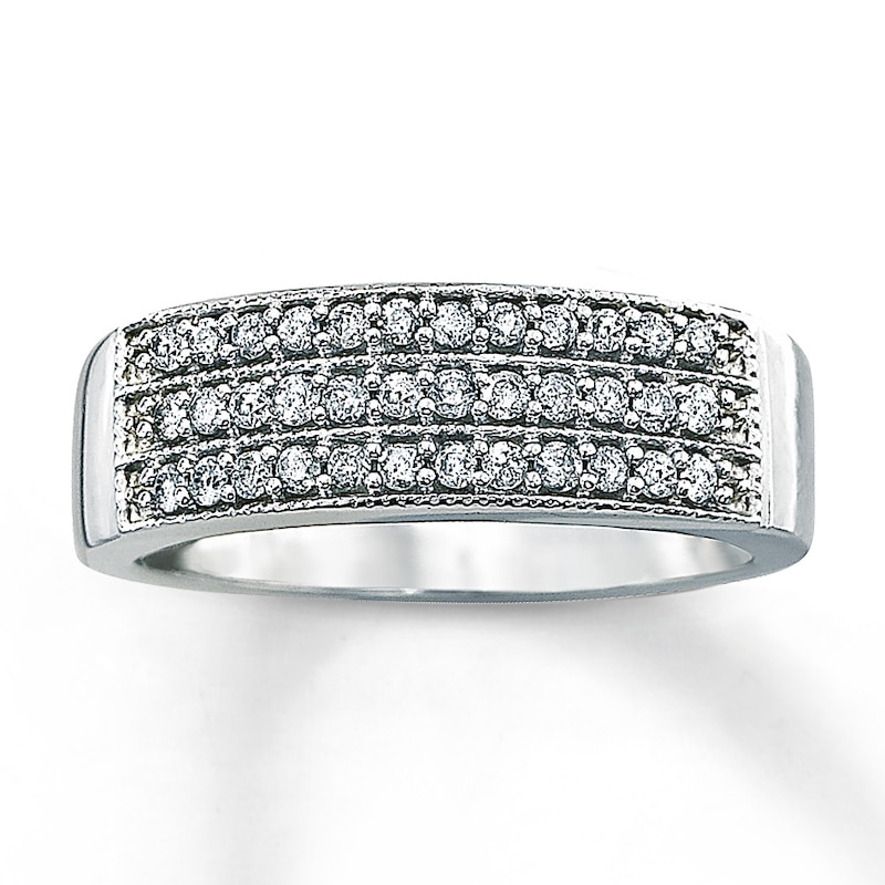 Main Image 1 of Previously Owned Diamond Anniversary Ring 1/3 ct tw Round-cut Sterling Silver