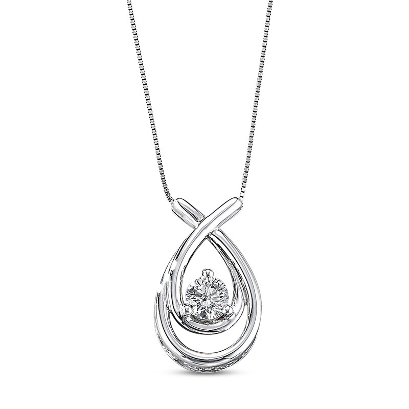 Main Image 1 of Previously Owned Necklace 1/2 Carat Diamond 14K White Gold