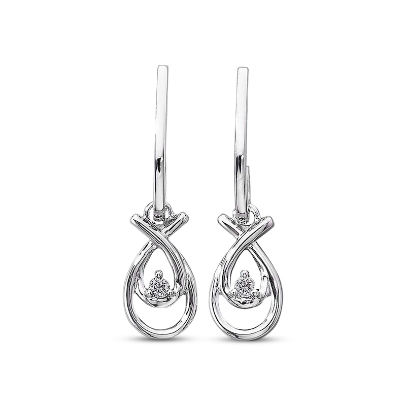 Previously Owned Dangle Earrings 1/15 ct tw Diamonds Sterling Silver