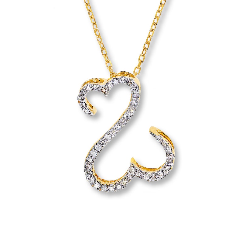 Main Image 1 of Previously Owned Necklace 1/10 ct tw Diamonds 14K Yellow Gold 18"
