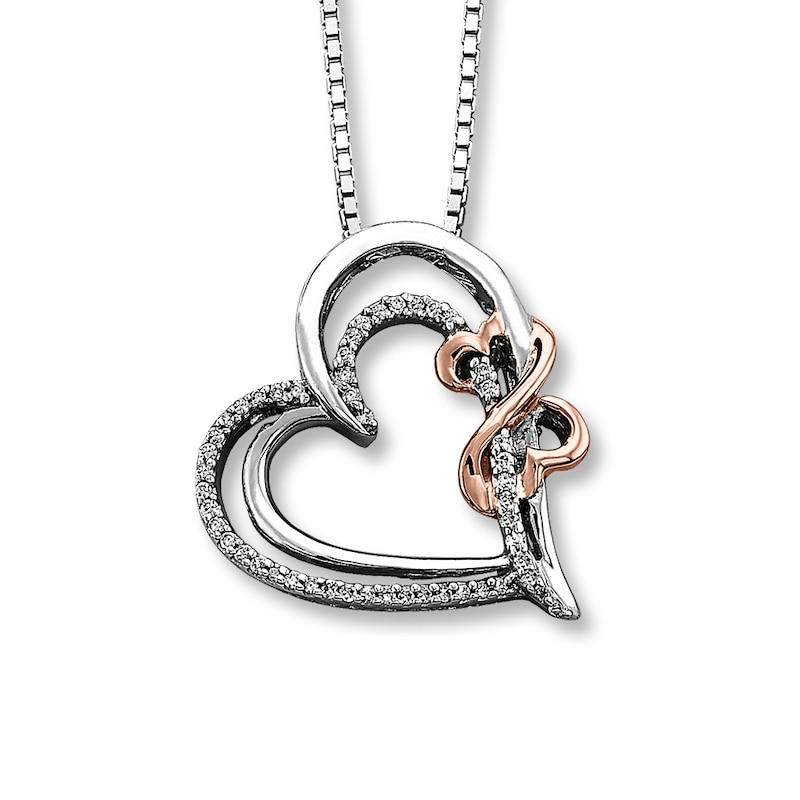 Main Image 1 of Previously Owned Open Hearts Diamond Necklace