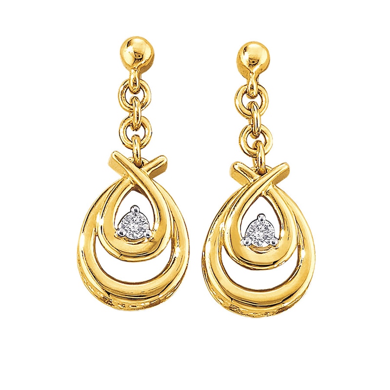 Main Image 1 of Previously Owned Diamond Earrings 1/15 ct tw 10K Yellow Gold