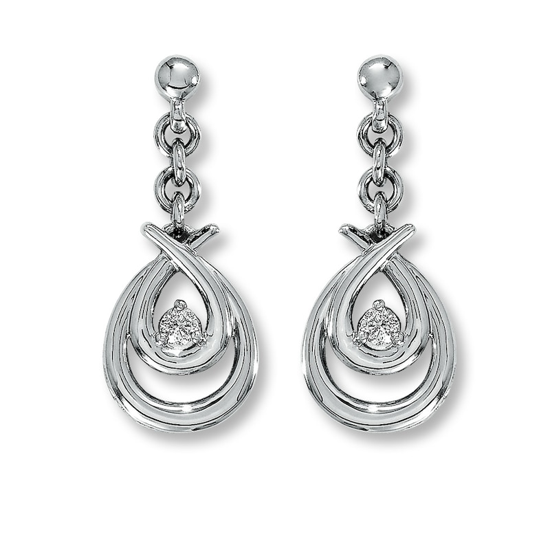 Main Image 1 of Previously Owned Diamond Earrings 1/15 ct tw 10K White Gold