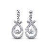 Thumbnail Image 1 of Previously Owned Dangle Earrings 1/4 ct tw Diamonds 10K White Gold