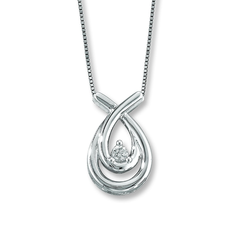 Main Image 1 of Previously Owned Necklace 1/15 ct tw Diamonds 10K White Gold 18"
