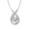 Thumbnail Image 1 of Previously Owned Diamond Necklace 1/6 Carat 10K White Gold
