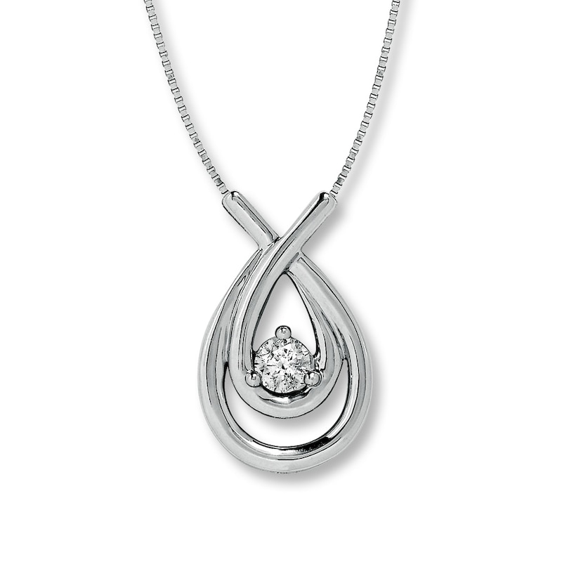 Previously Owned Diamond Necklace 1/6 Carat 10K White Gold