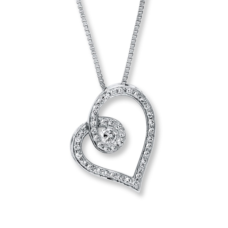 Main Image 1 of Previously Owned Necklace 1/5 ct tw Diamonds Sterling Silver 18"