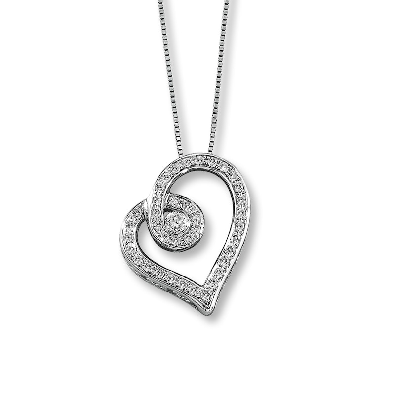 Main Image 1 of Previously Owned Diamond Necklace 1/4 ct tw 10K White Gold