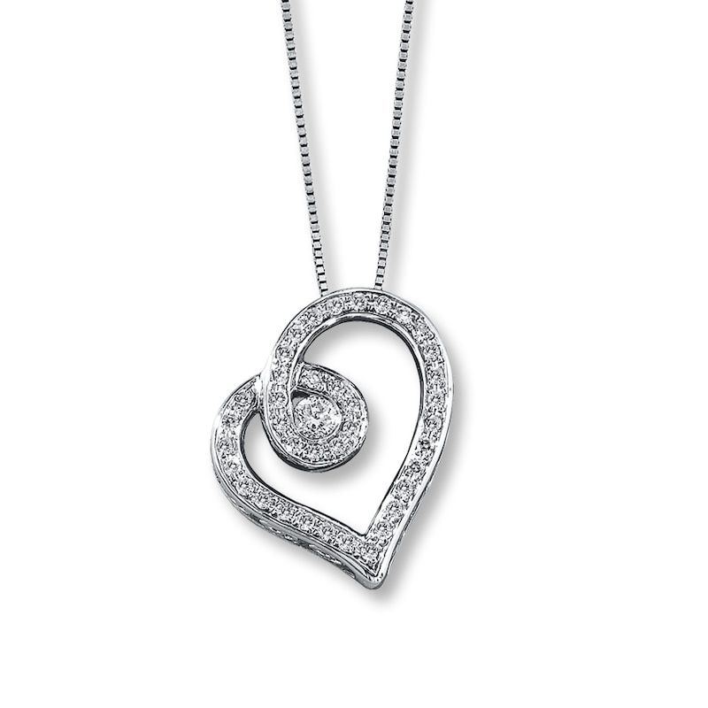 Main Image 1 of Previously Owned Necklace 1/4 ct tw Diamonds 10K White Gold 18"